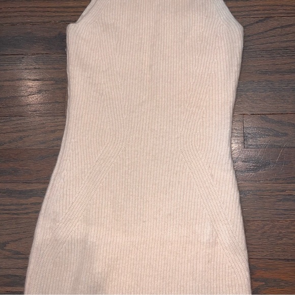 Reiss Sleeveless Turtleneck Roll Neck Cream Cashmere Blend Midi Dress Small - Picture 10 of 11